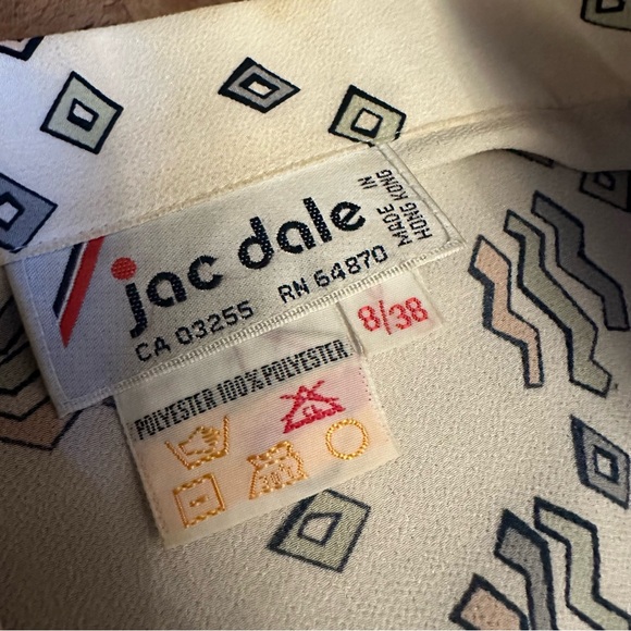 VTG 80s Retro Pastel Abstract Accordion Pleated Midi Maxi Skirt and Shirt Set - Picture 13 of 15